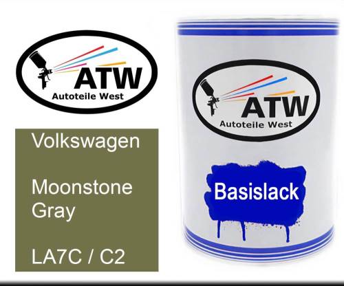 Volkswagen, Moonstone Gray, LA7C / C2: 500ml Lackdose, von ATW Autoteile West.